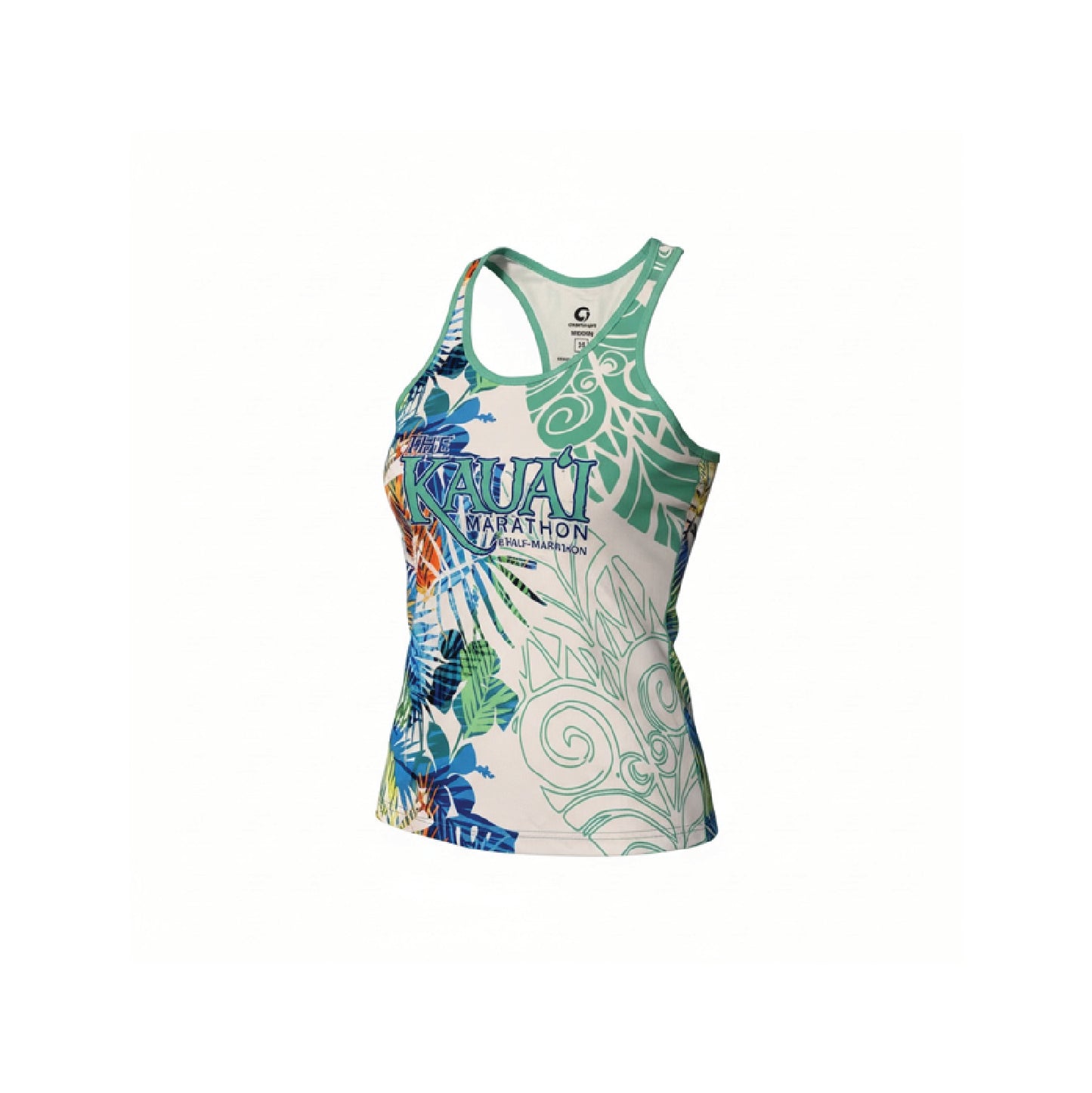 Womens Performance Tank Top - Mint Tropical