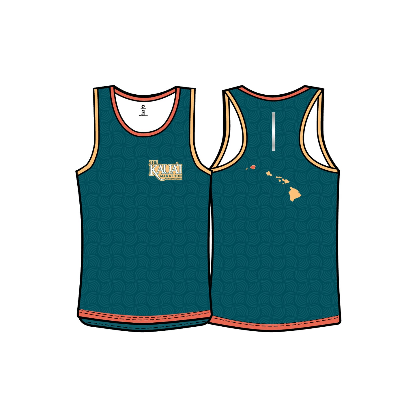 Mens Reflective Performance Tank - Teal Islands