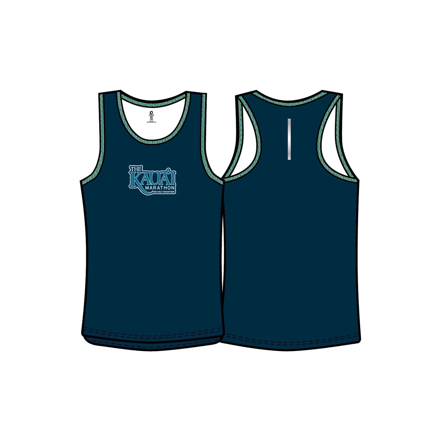 Mens Reflective Performance Tank - Navy