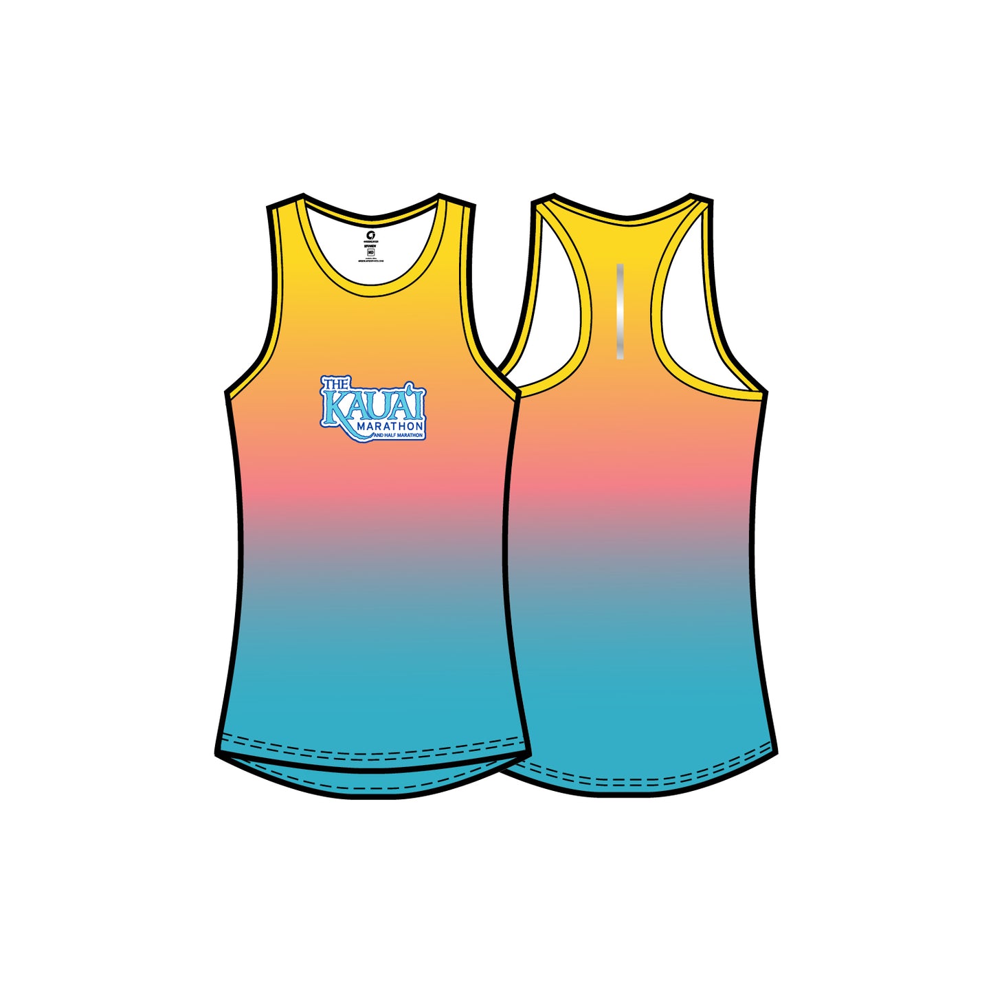 Womens Reflective Performance Tank - Gradient