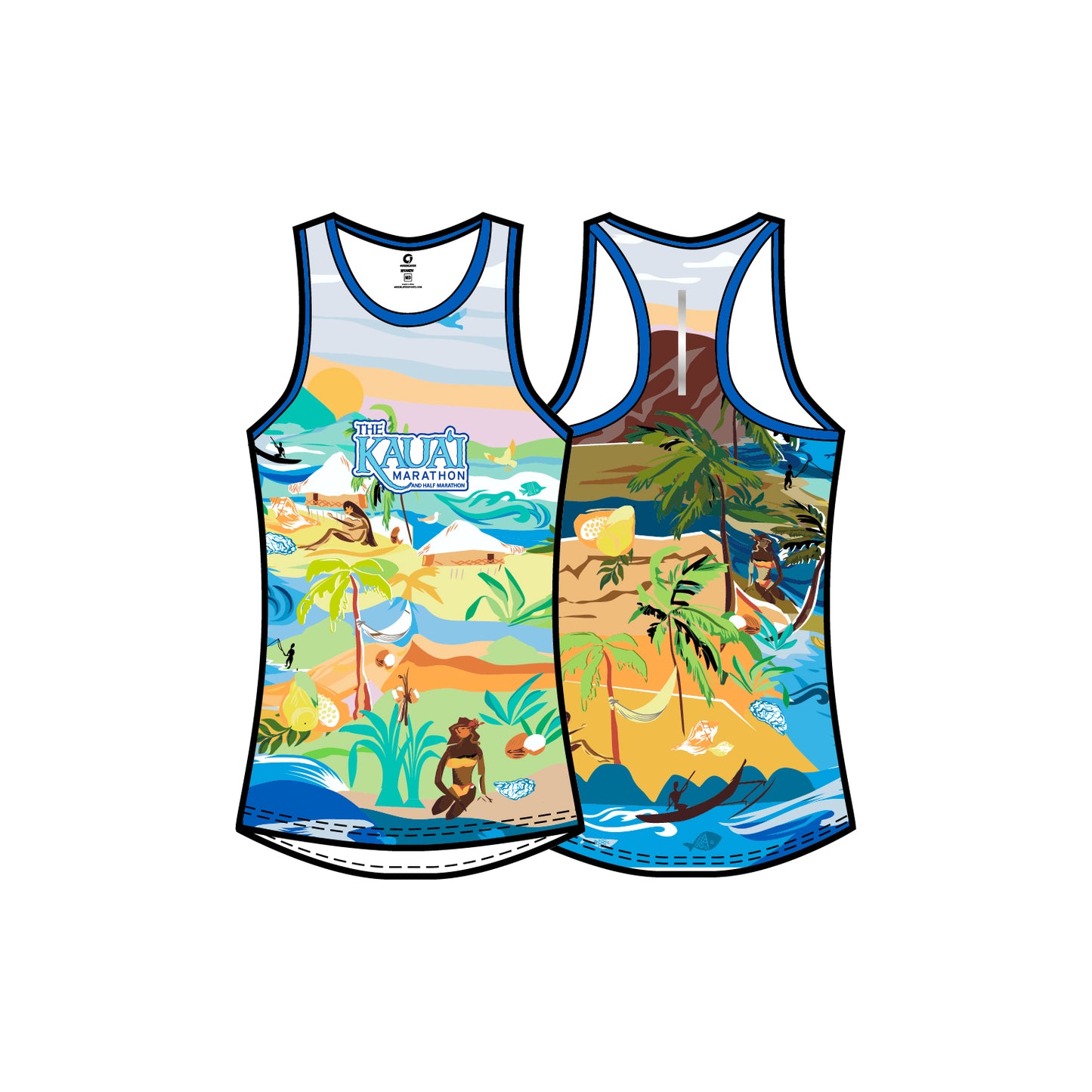 Womens Reflective Performance Tank - Island Life