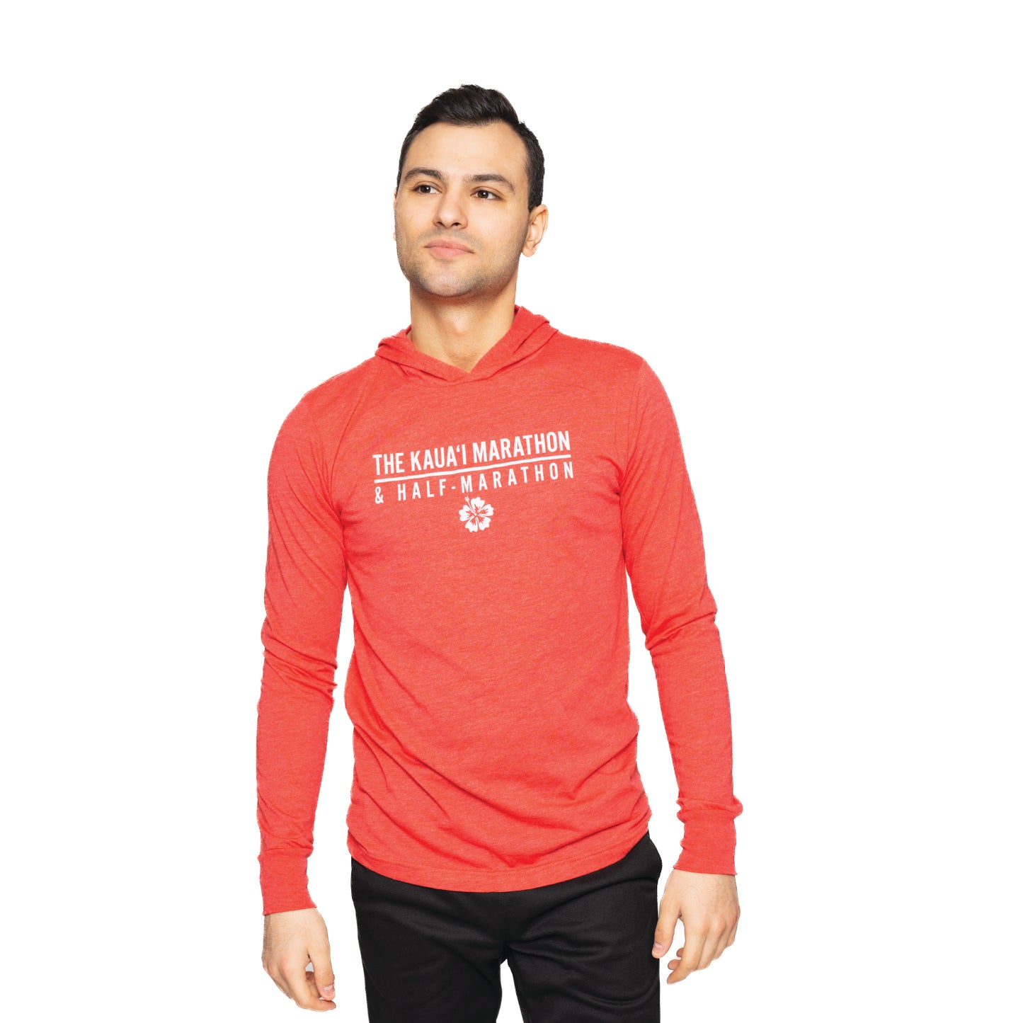 Base Layer Hoody - Heather Red w/Hibiscus Design