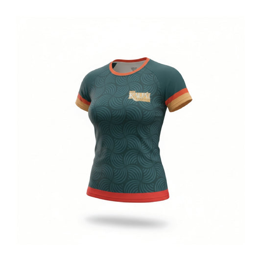 Womens Performance Short Sleeve Tee - Teal & Orange