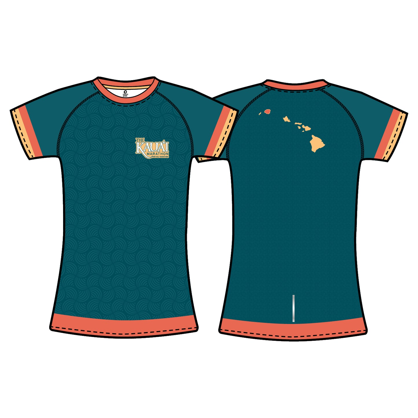 Women's Reflective Short Sleeve Performance Tee - Teal Islands