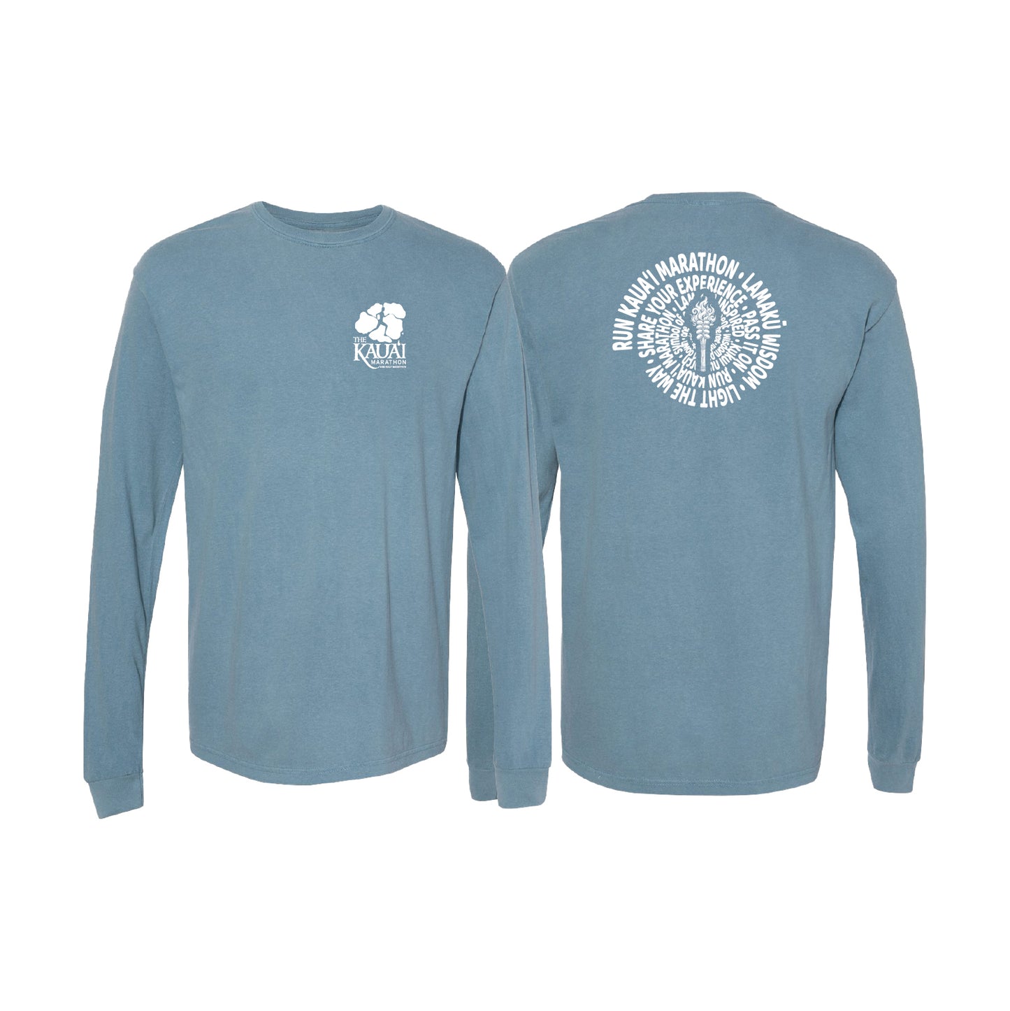Unisex Long Sleeve Vintage Cotton Tee - Ice Blue