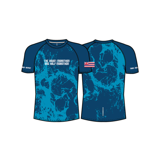 Mens Reflective Short Sleeve Performance Tee - Ocean Splash
