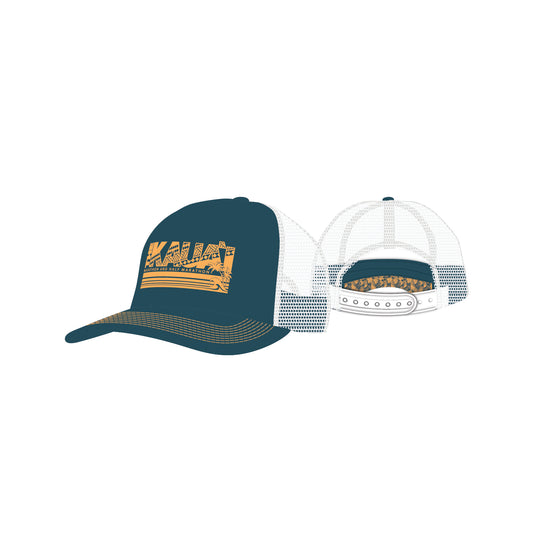 Running Trucker Hat - Blue/Tangerine Floral