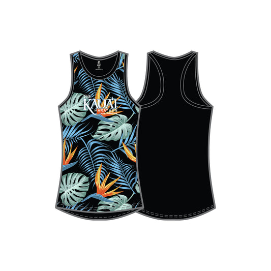 Women's Performance Tank - Black Tropical (Only XS Size Left)