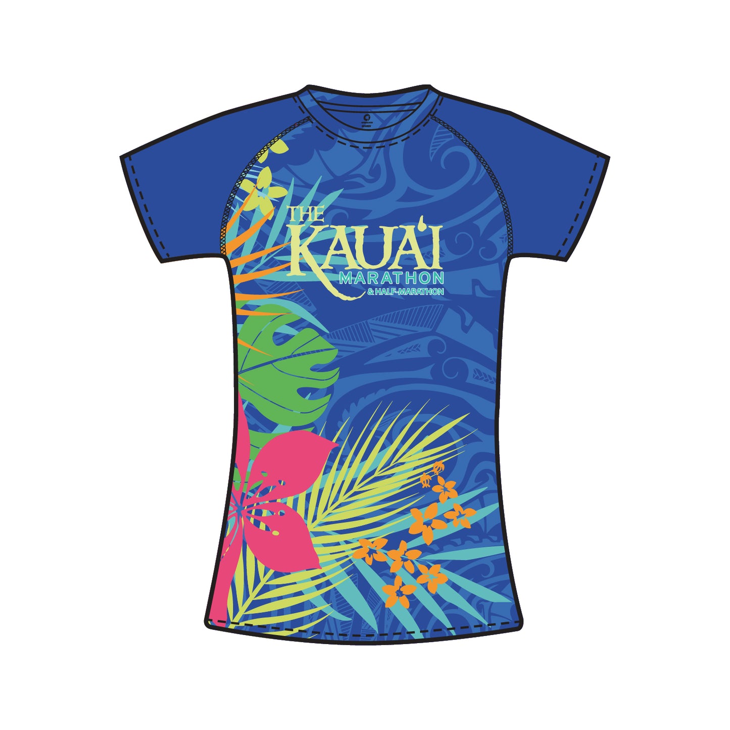 Womens Performance Short Sleeve Tee - Blue Tropics